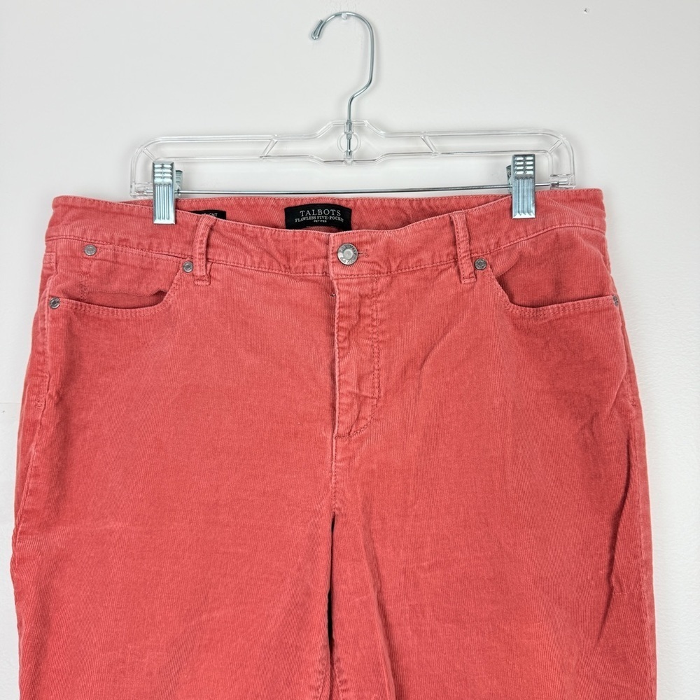 Talbots 14P Flawless Five-Pocket Corduroy Pants Straight Leg Pink Coral - Picture 3 of 5